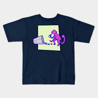 Monke business purple Kids T-Shirt